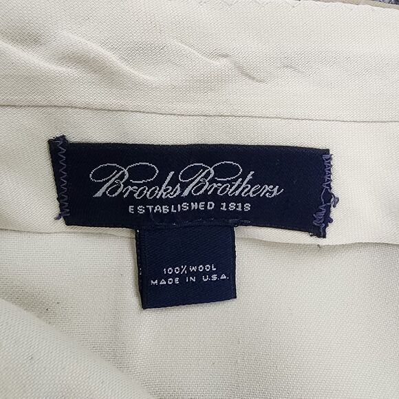 VTG Brooks Brothers Pants Mens 36x28.5 Beige Wool Pleated Cuffed USA Made Casual - Picture 2 of 16